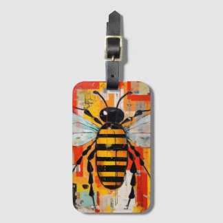 Étiquette À Bagage Impression d'art d'abeille colorée sur toile Abeil