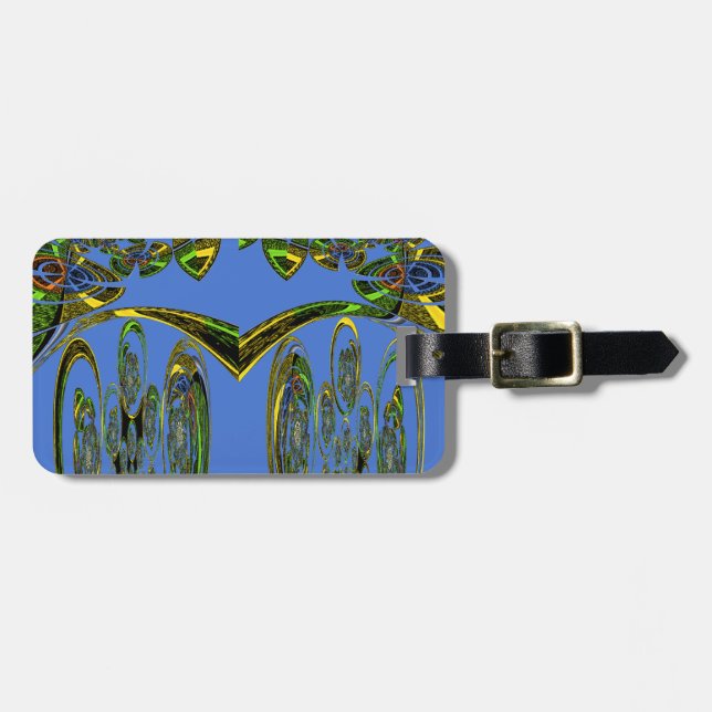 Étiquette À Bagage Impression d'art Iridescente avec design abstrait  (Devant horizontal)