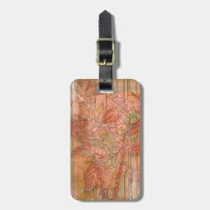 Étiquette À Bagage Impression florale orange moderne sur Arrière - pl