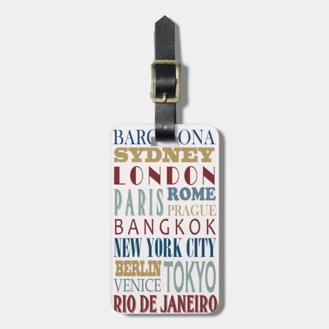 Étiquette À Bagage Indicateur de bagages Destination Travel (Devant Vertical)
