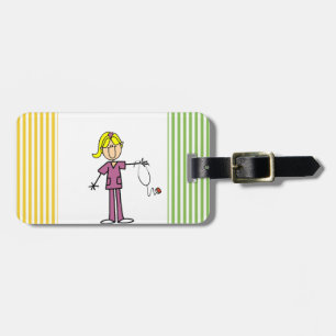 Étiquette À Bagage Infirmière à silice féminine blonde