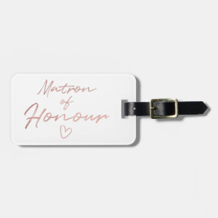 Étiquette À Bagage Infirmière d'honneur - aluminium rose de faux d'or