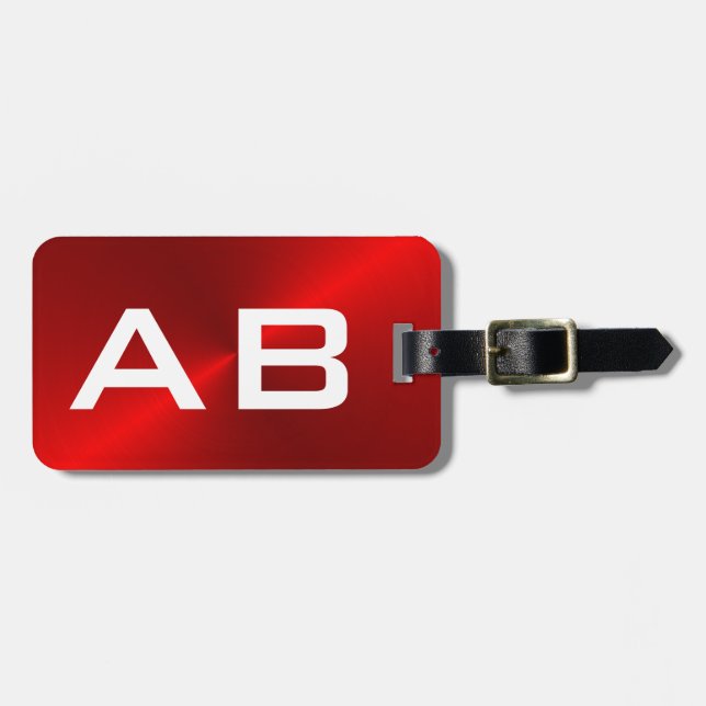 Étiquette À Bagage Initiales métalliques de monogramme balayées par (Devant horizontal)