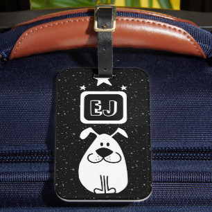 Étiquette À Bagage Initiales personnalisées Thème Chien