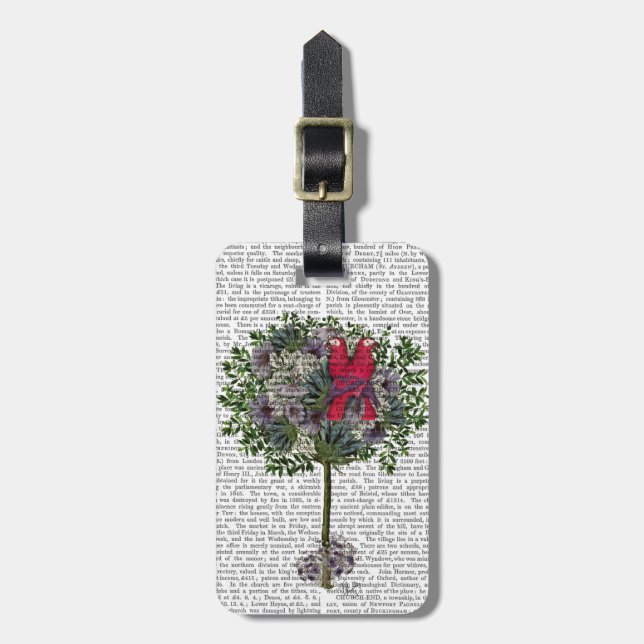 Étiquette À Bagage Inséparables dans un arbre (Devant Vertical)