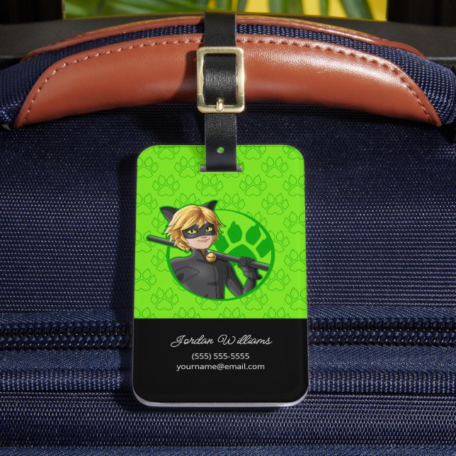 Étiquette À Bagage Insigne vert Cat Noir (Insitu Rectoal 2)