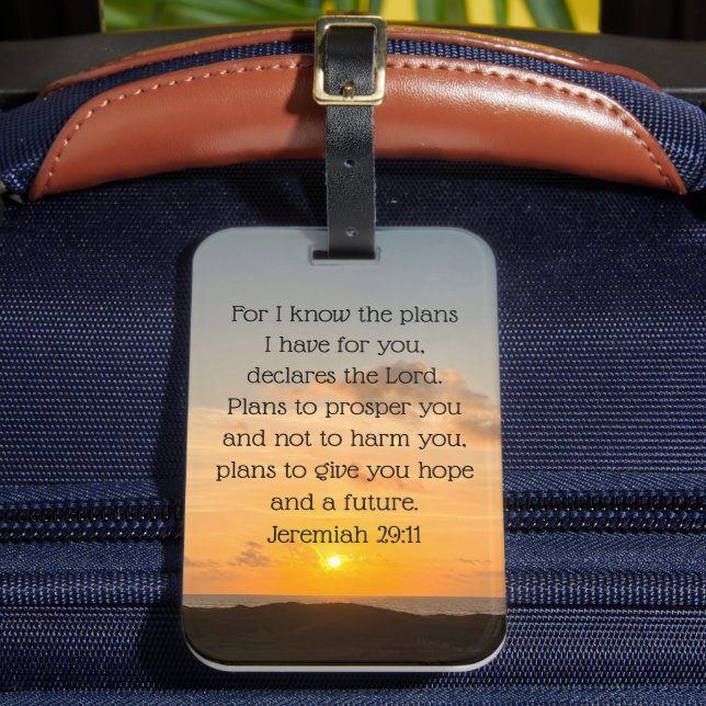 Étiquette À Bagage Inspirationnelle Bible Verse Jérémie 29:11 Chrétie (Insitu Rectoal 2)