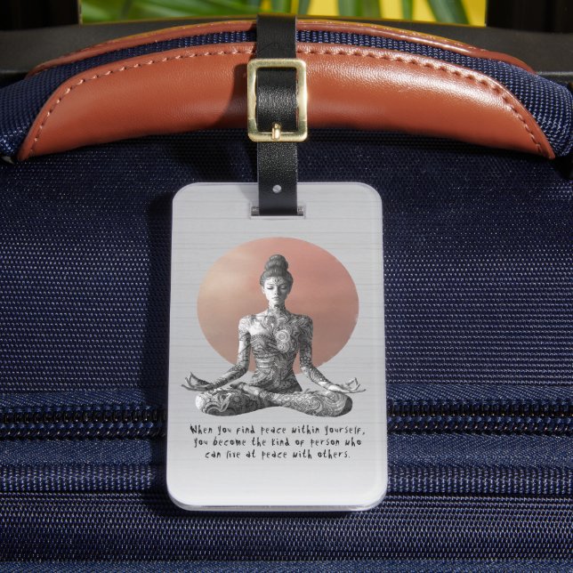 Étiquette À Bagage Instructeur de méditation Yoga Reiki Master Lotus  (Insitu Rectoal 2)
