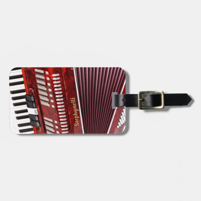 ÉTIQUETTE À BAGAGE INSTRUMENT DE MUSIQUE D'ACCORDIAN (Devant horizontal)