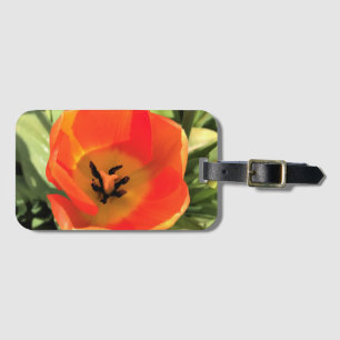 Étiquette À Bagage Intérieur de la tulipe orange