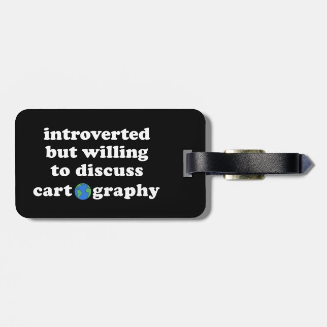 Étiquette À Bagage Introverted Mais Prêt À Discuter De Cartographie (Dos horizontal)