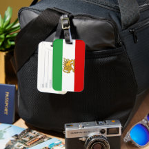 IRAN : Étiquette de bagage Drapeau Lion et Soleil