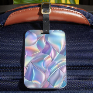 Étiquette À Bagage Iridescente métallique 6 géométrique