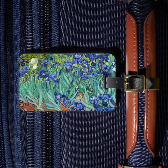 Étiquette À Bagage Irises Vincent Van Gogh Fleurs bleues Paysage Art (Insitu Rectoal 4)