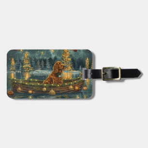 Étiquette À Bagage Irish Red Setter Christmas Festive Voyage