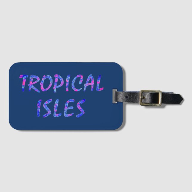 Étiquette À Bagage Isles-Brwn Tropical (Devant Horizontal)