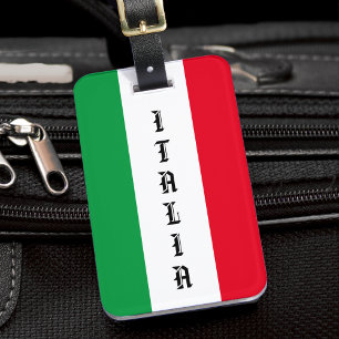 Étiquette À Bagage Italie Drapeau italien Rouge Blanc Vert Italia