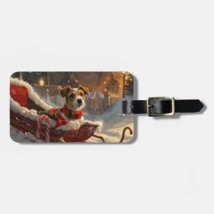 Étiquette À Bagage Jack Russell Chien Festive de Noël