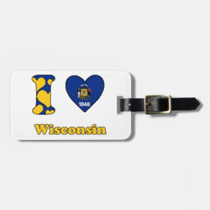 Étiquette À Bagage J'adore Wisconsin