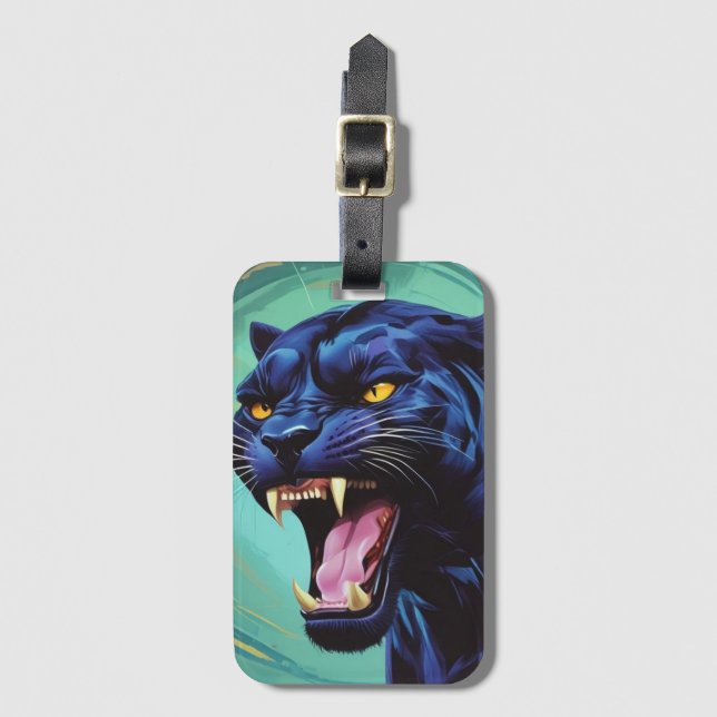 Étiquette À Bagage Jaguar - Panthère noire (Devant Vertical)