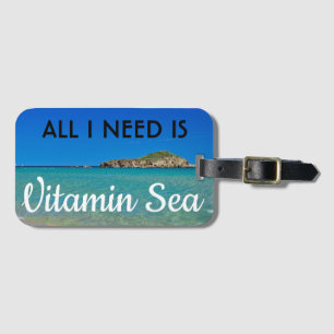 Étiquette À Bagage J'ai besoin de Vitamin Sea eau turquoise plage ita