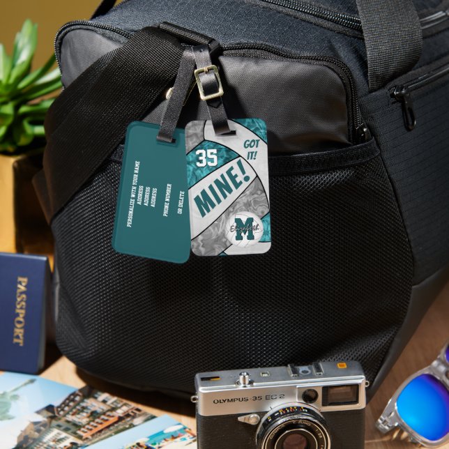 Étiquette À Bagage J'ai compris ! filles turquoise gris blanc sac de  (Recto & Verso)