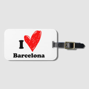 Étiquette À Bagage J'aime Barcelone
