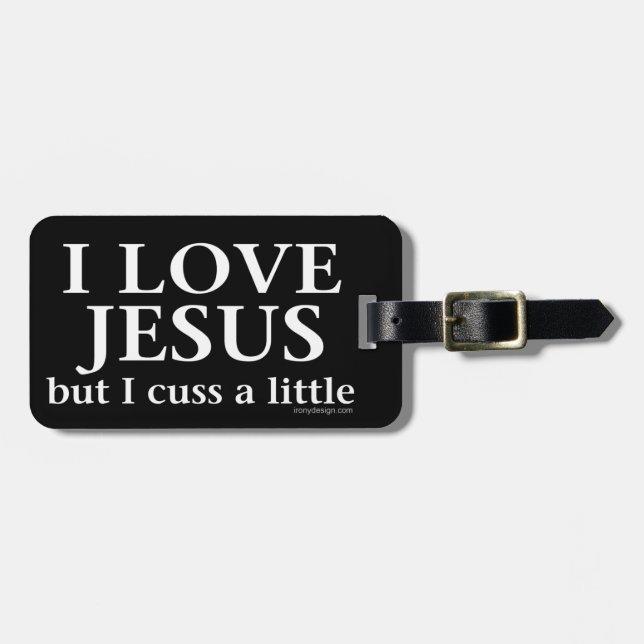 Étiquette À Bagage J'aime Jésus [mais moi jurent] (Devant horizontal)