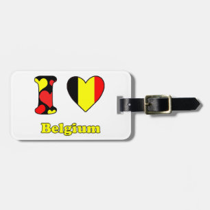Étiquette À Bagage J'aime la Belgique