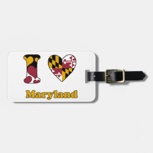 Étiquette À Bagage J'aime le Maryland