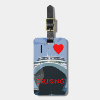Étiquette À Bagage J'AIME l'étiquette personnalisable de CROISIÈRE de
