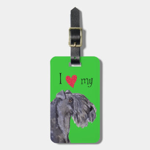 Étiquette À Bagage J'aime mon bleu de Kerry Terrier