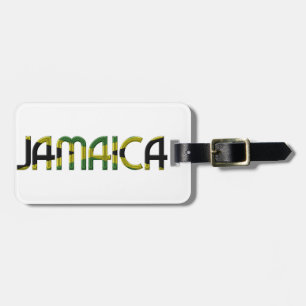 Étiquette À Bagage Jamaïque Drapeau couleurs Typographie Souvenir
