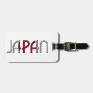 Étiquette À Bagage Japon Drapeau japonais couleurs Typographie Souven