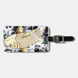 Étiquette À Bagage Japon Tattoo Koi Poisson Design