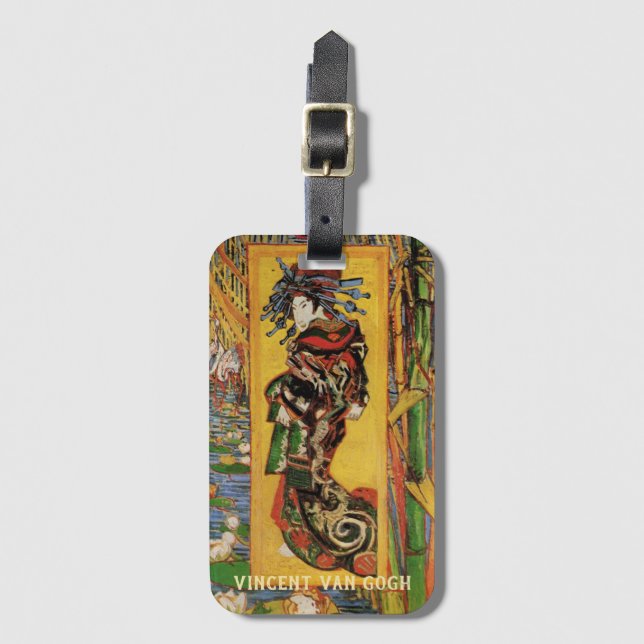 Étiquette À Bagage Japonais Courtesan Oiran par Vincent van Gogh (Devant Vertical)