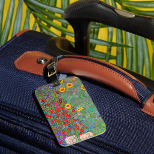 Étiquette À Bagage Jardin agricole de Gustav Klimt avec tournesols