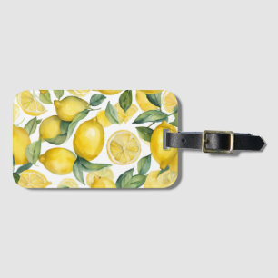 Étiquette À Bagage Jardin de citron aquarelle