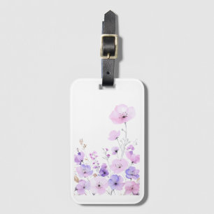 Étiquette À Bagage Jardin de fleurs sauvages pastel Douce floraison f