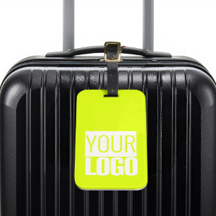 Étiquette À Bagage jaune fluorescent - ajoutez votre logo