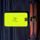 jaune fluorescent - étiquette de bagages monogramm