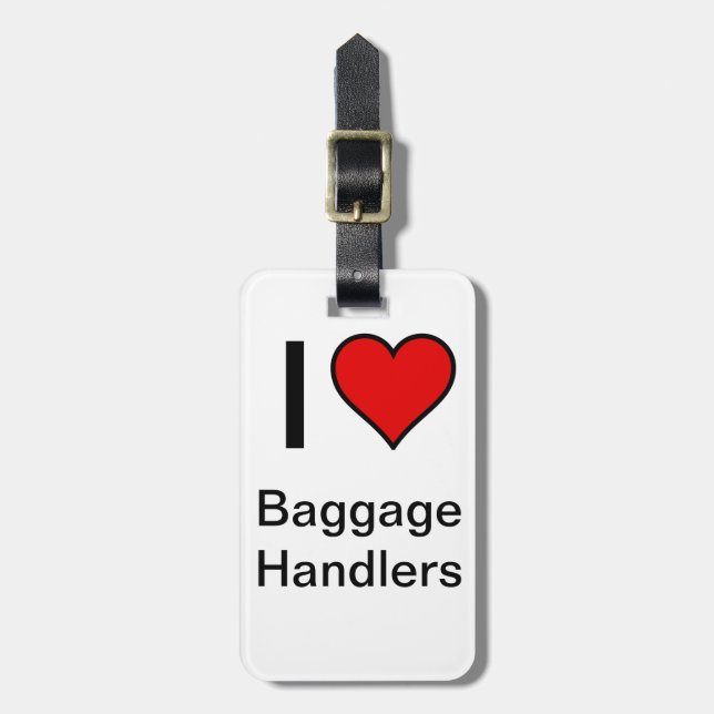 Étiquette À Bagage "Je coeur de rouge d'étiquette de bagage de (Devant Vertical)