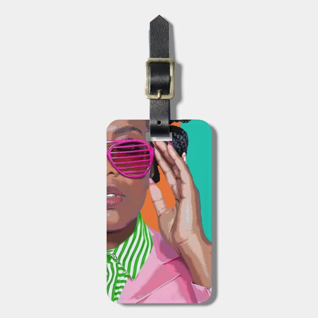 Étiquette À Bagage Je Regarde. Je Me Regarde. Balise Bagage. (Devant Vertical)