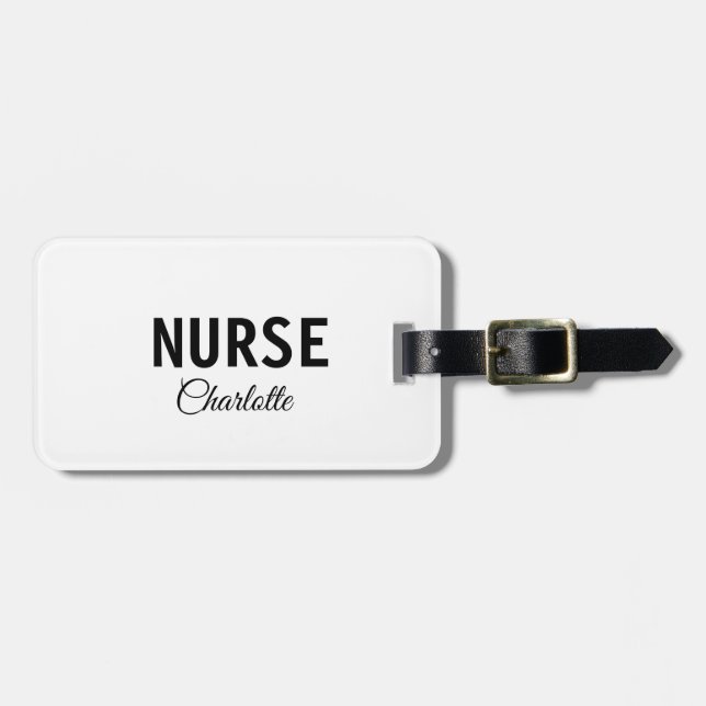 Étiquette À Bagage Je suis infirmière médecin expert ajouter votre no (Devant horizontal)