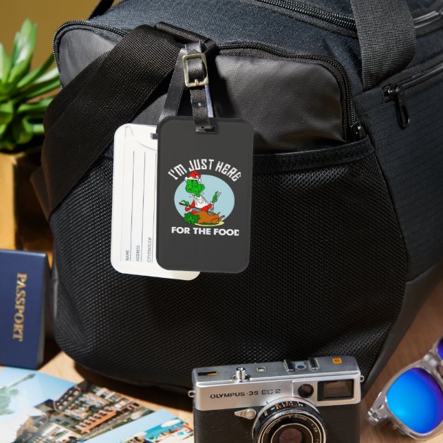 Étiquette À Bagage Je suis juste là pour la nourriture (Recto & Verso)