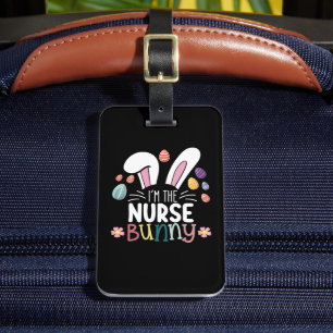 Étiquette À Bagage Je suis l'infirmière Bunny à la recherche de Pâque
