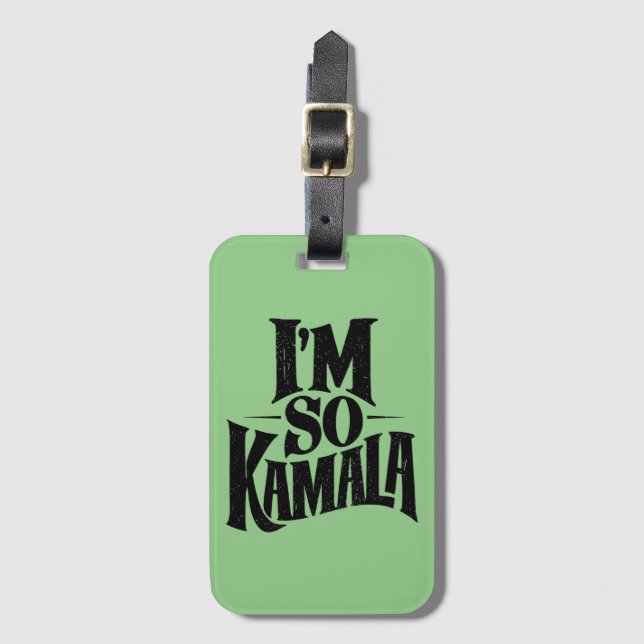 Étiquette À Bagage Je suis si Kamala Brat Green Meme (Devant Vertical)