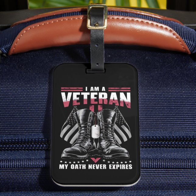 Étiquette À Bagage Je suis un ancien combattant Mon serment n'expire  (Insitu Rectoal 2)