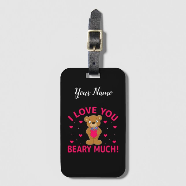 Étiquette À Bagage Je T'Aime Faire Beaucoup De Teddy Bear (Devant Vertical)