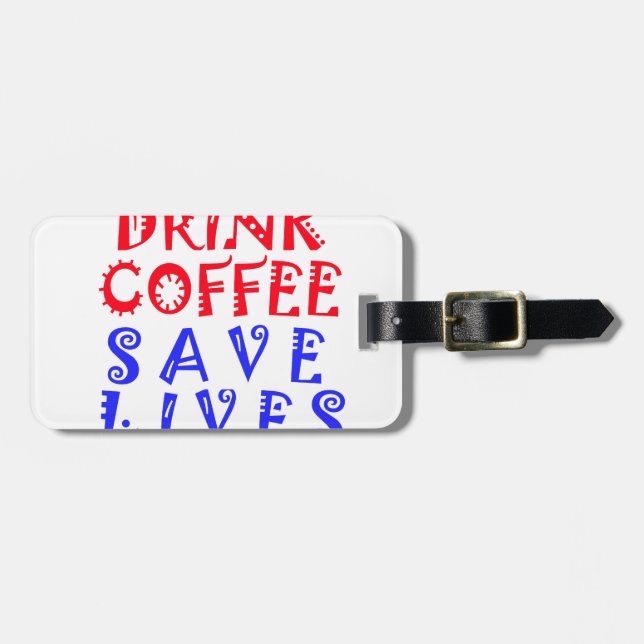 Étiquette À Bagage Je veux juste boire du café (Devant horizontal)
